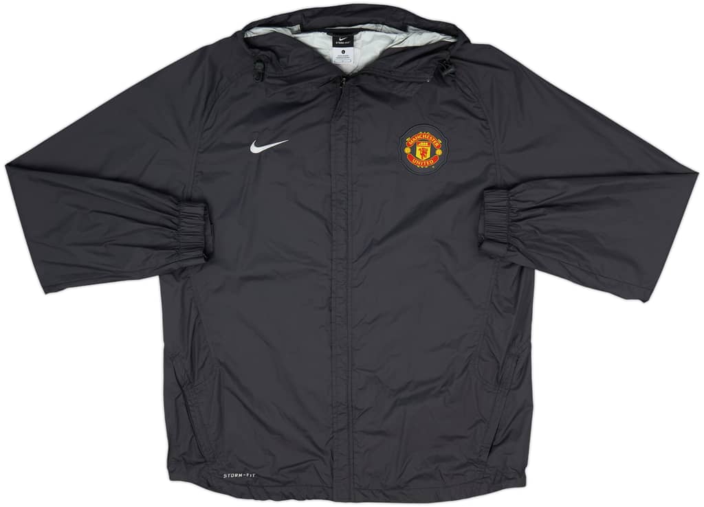 2010-11 Manchester United Nike Hooded Rain Jacket - 8/10 - (L)