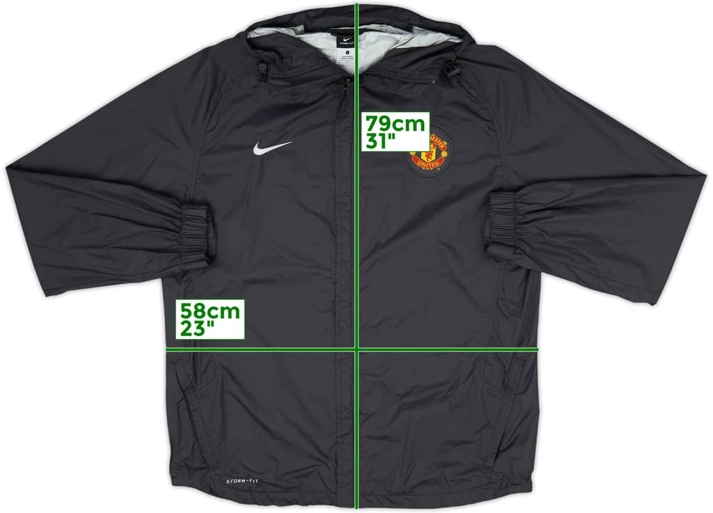 2010-11 Manchester United Nike Hooded Rain Jacket - 8/10 - (L)