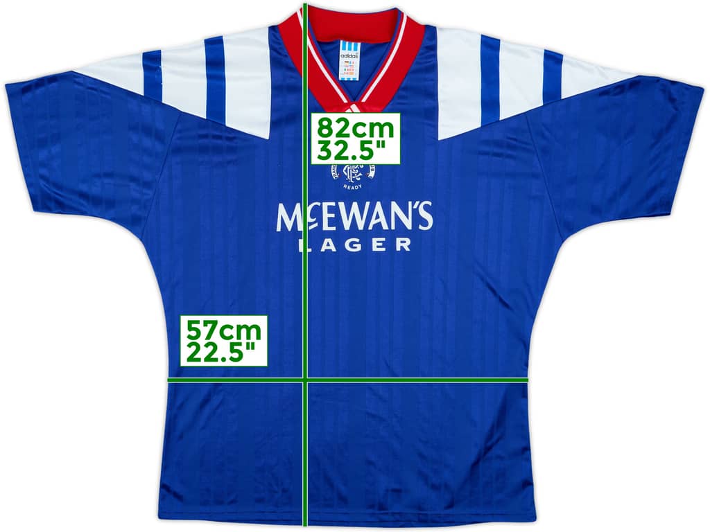 1992-94 Rangers Home Shirt - 8/10 - (XL)