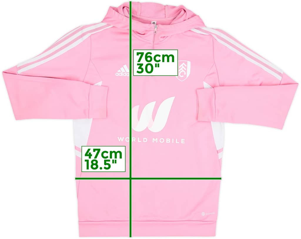 2022-23 Fulham adidas Hooded 1/4 Zip Drill Top - 7/10 - (M)