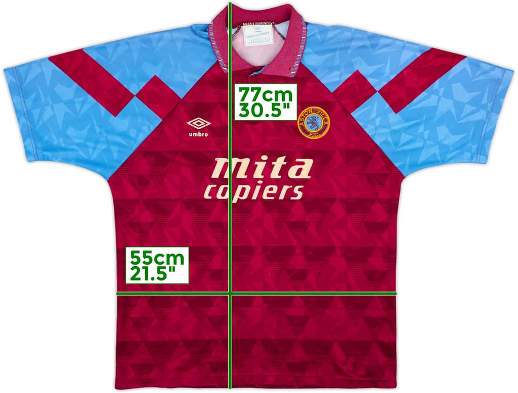 1990-92 Aston Villa Home Shirt - 7/10 - (XL)