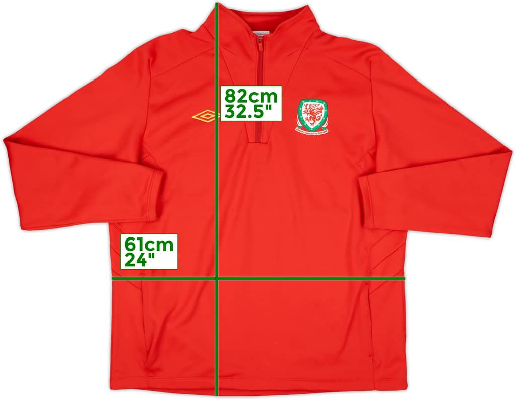 2012-13 Wales Umbro 1/4 Zip Drill Top - 8/10 - (XXL)