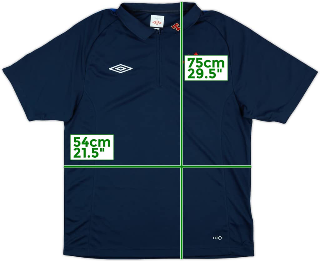 2010-11 Umbro Rangers 1/4 Zip Polo Shirt - 10/10 - (L)