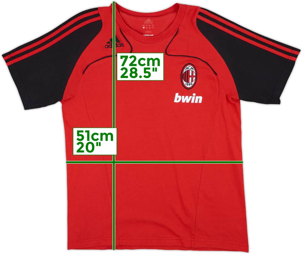 2008-09 AC Milan adidas Cotton Tee - 8/10 - (L)