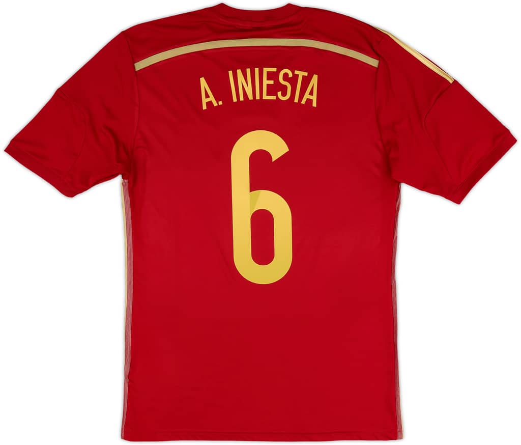 2013-15 Spain Home Shirt A.Iniesta #6