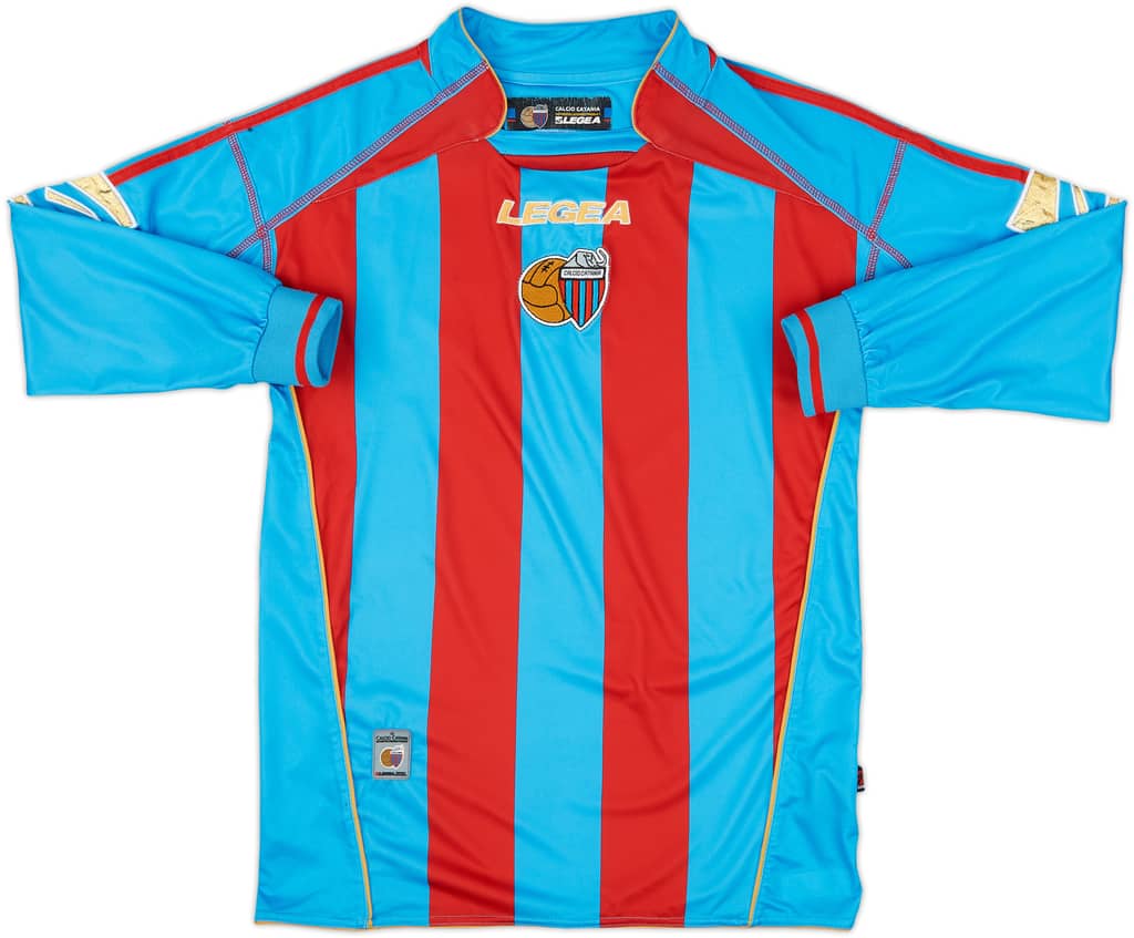 2007-08 Catania Home L/S Shirt - 9/10 - (S)