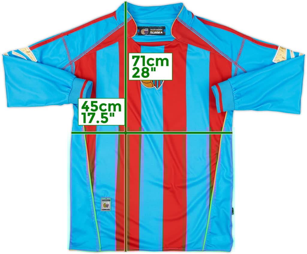 2007-08 Catania Home L/S Shirt - 9/10 - (S)