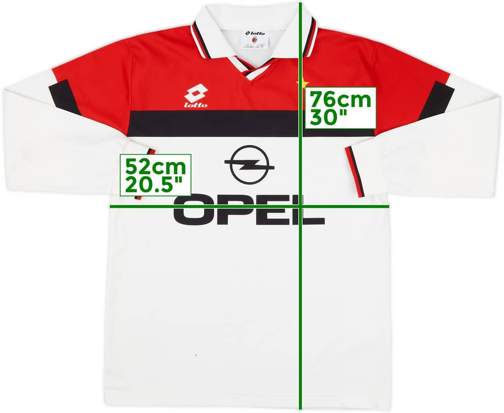 1994-95 AC Milan Away L/S Shirt - 6/10 - (L)