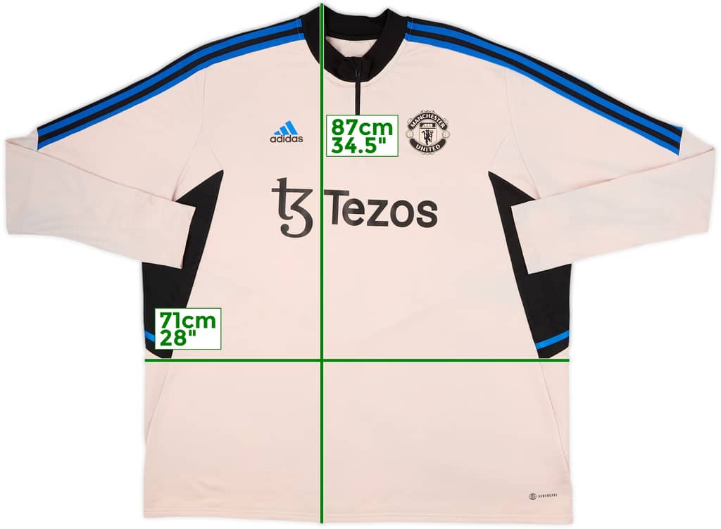 2022-23 Manchester United adidas 1/4 Zip Drill Top - 7/10 - (3XL)