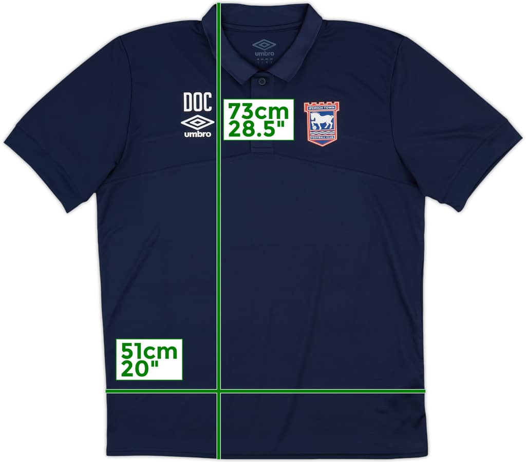 2019-20 Ipwich Staff Issue Umbro Polo Shirt 'DOC' - 9/10 - (L)