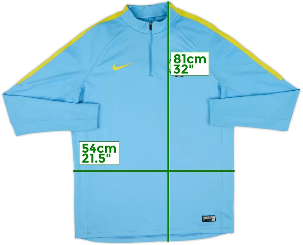 2016-17 Manchester City Nike 1/4 Zip Training Top - 8/10 - (L)