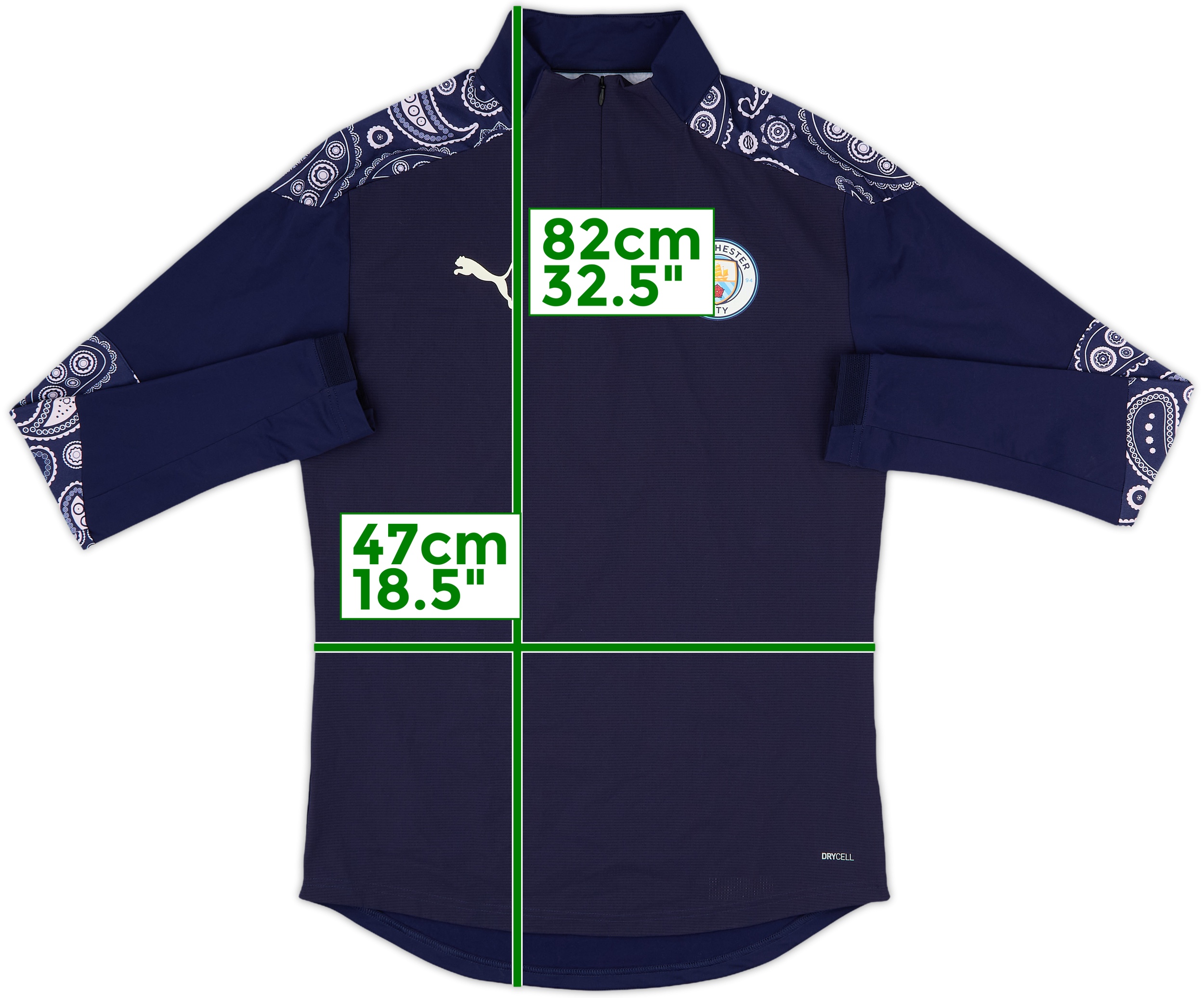 2019-20 Manchester City Puma 1/4 Zip Drill Top - 8/10 - (M)