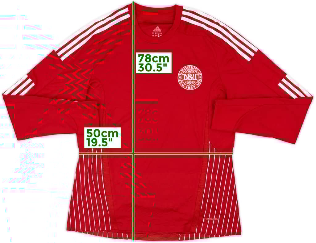 2007-10 Denmark Player Issue Home L/S Shirt - 8/10 - (L)