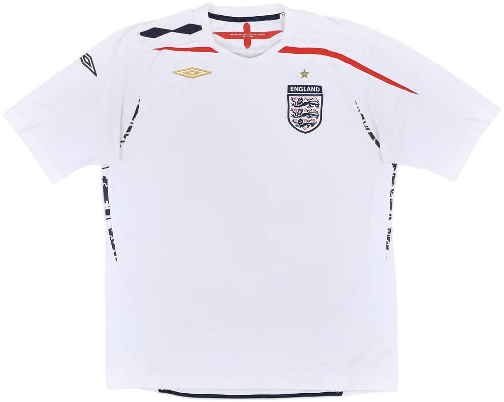 2007-09 England Home Shirt - 5/10 - (XL)