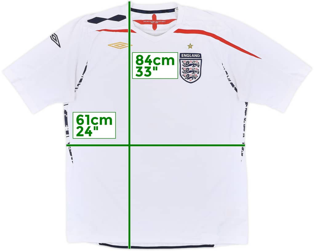 2007-09 England Home Shirt - 5/10 - (XL)