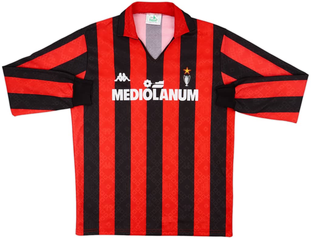 1989-90 AC Milan Home L/S Shirt - 9/10 - (XL)