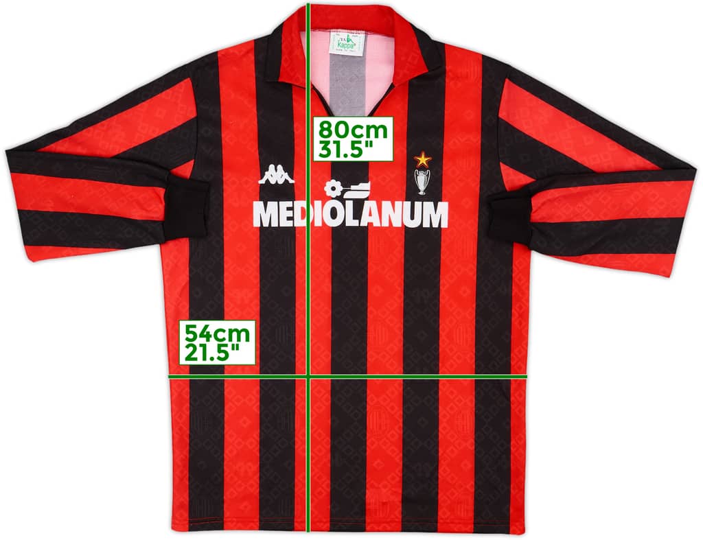 1989-90 AC Milan Home L/S Shirt - 9/10 - (XL)