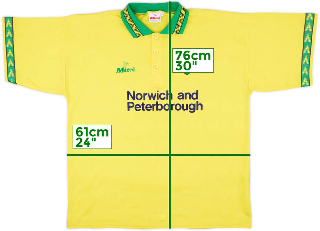 1994-96 Norwich Home Shirt - 9/10 - (XL)