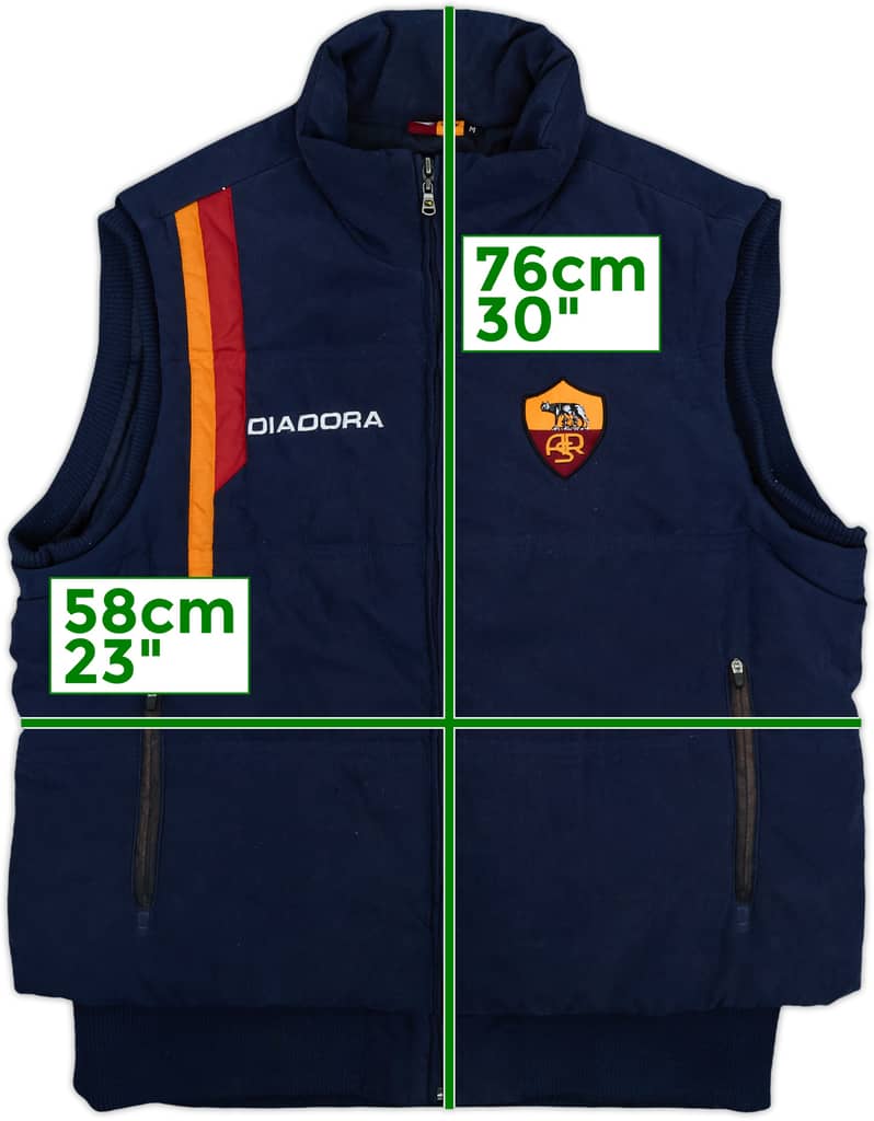 2004-05 Roma Diadora Padded Gilet - 6/10 - (M)