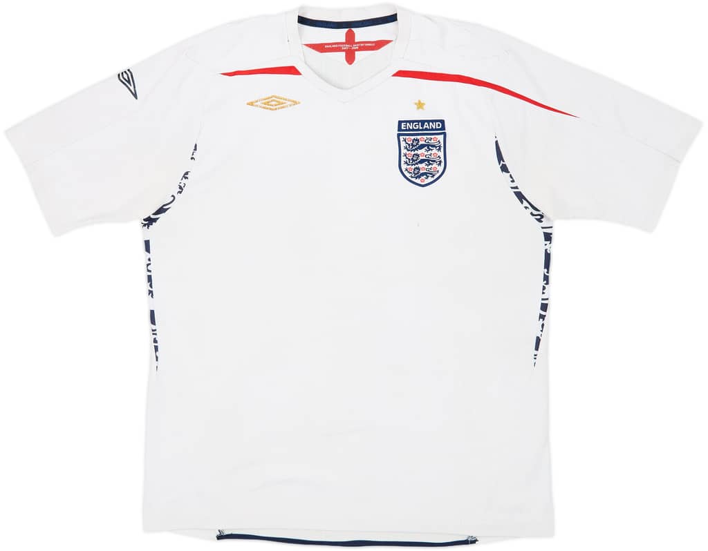 2007-09 England Home Shirt - 4/10 - (XL)