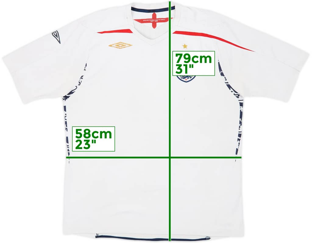 2007-09 England Home Shirt - 4/10 - (XL)