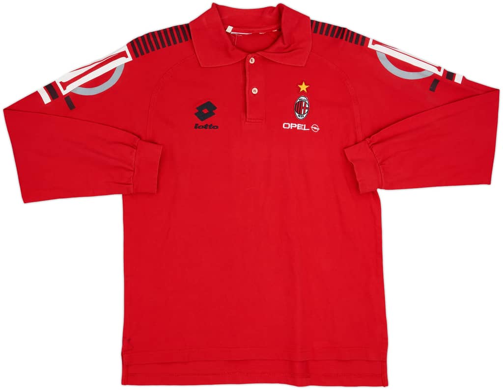 1995-96 AC Milan Lotto Polo L/S Shirt - 8/10 - (L)