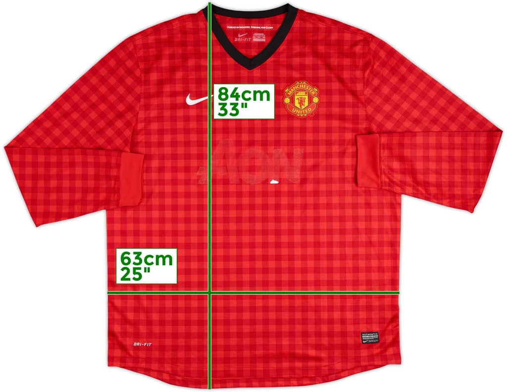 2012-13 Manchester United Home L/S Shirt - 4/10 - (XXL)