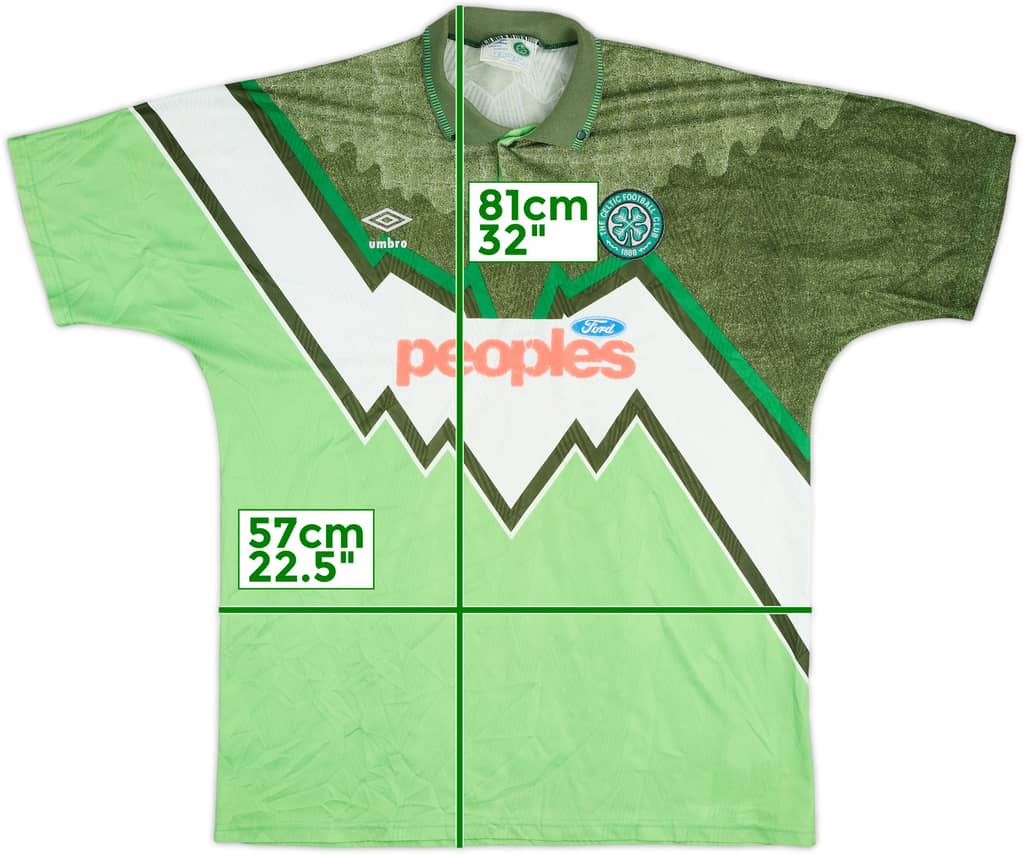 1991-92 Celtic Away Shirt - 7/10 - (XL)