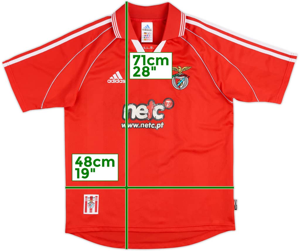 2000-01 Benfica Home Shirt - 5/10 - (15-16 Years)