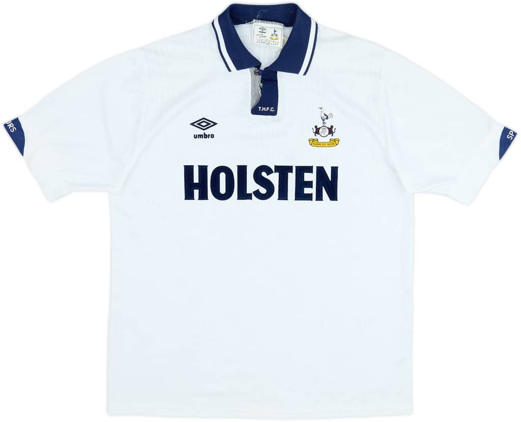 1991-93 Tottenham Home Shirt - 8/10 - (XL)