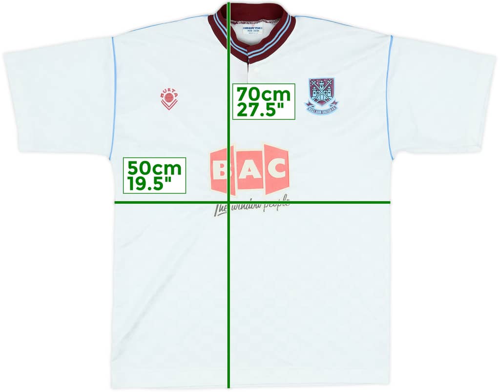 1989-90 West Ham Away Shirt - 7/10 - (S)
