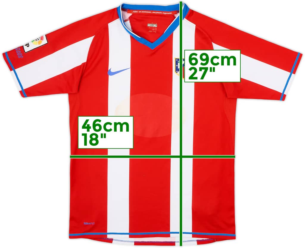 2007-08 Atletico Madrid Home Shirt - 4/10 - (13-15 Years)