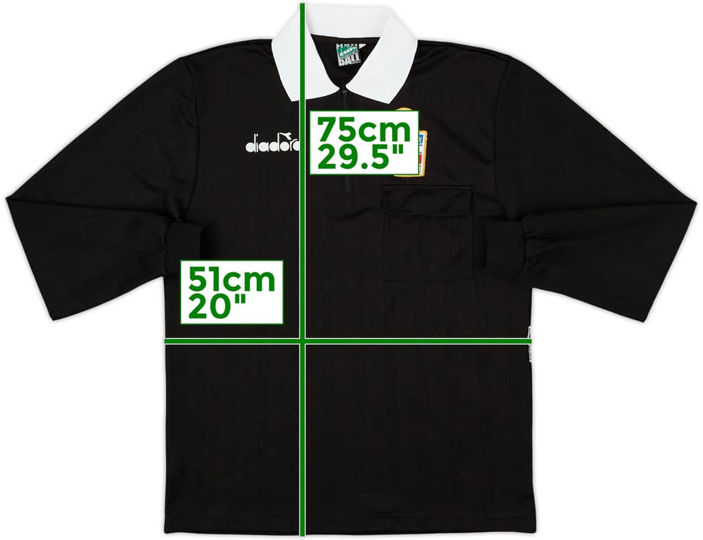 1990s Italy FIGC Diadora Referee L/S Shirt - 8/10 - (M)