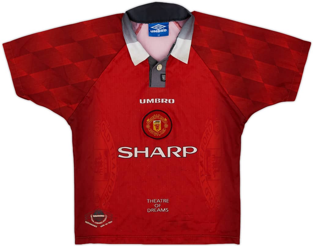 1996-98 Manchester United Home Shirt - 9/10 - (L.Boys)