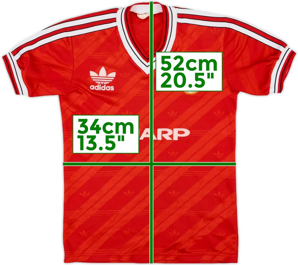 1988-90 Manchester United Home Shirt - 8/10 - (S.Boys)