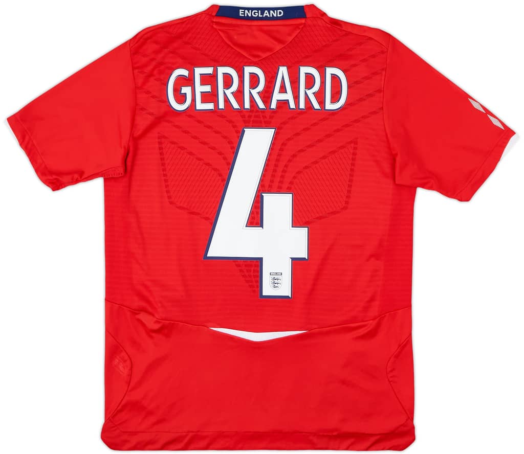 2008-10 England Away Shirt Gerrard #4 - 8/10 - (XL.Boys)