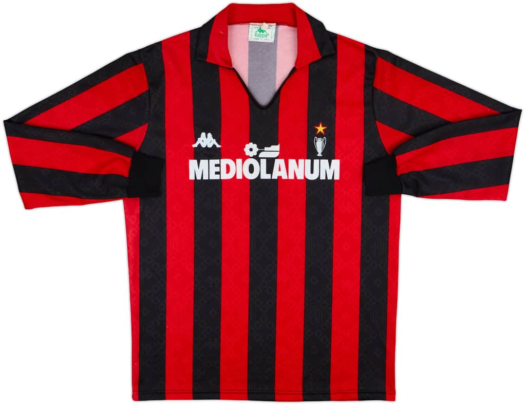 1988-89 AC Milan Home L/S Shirt - 9/10 - (XL)