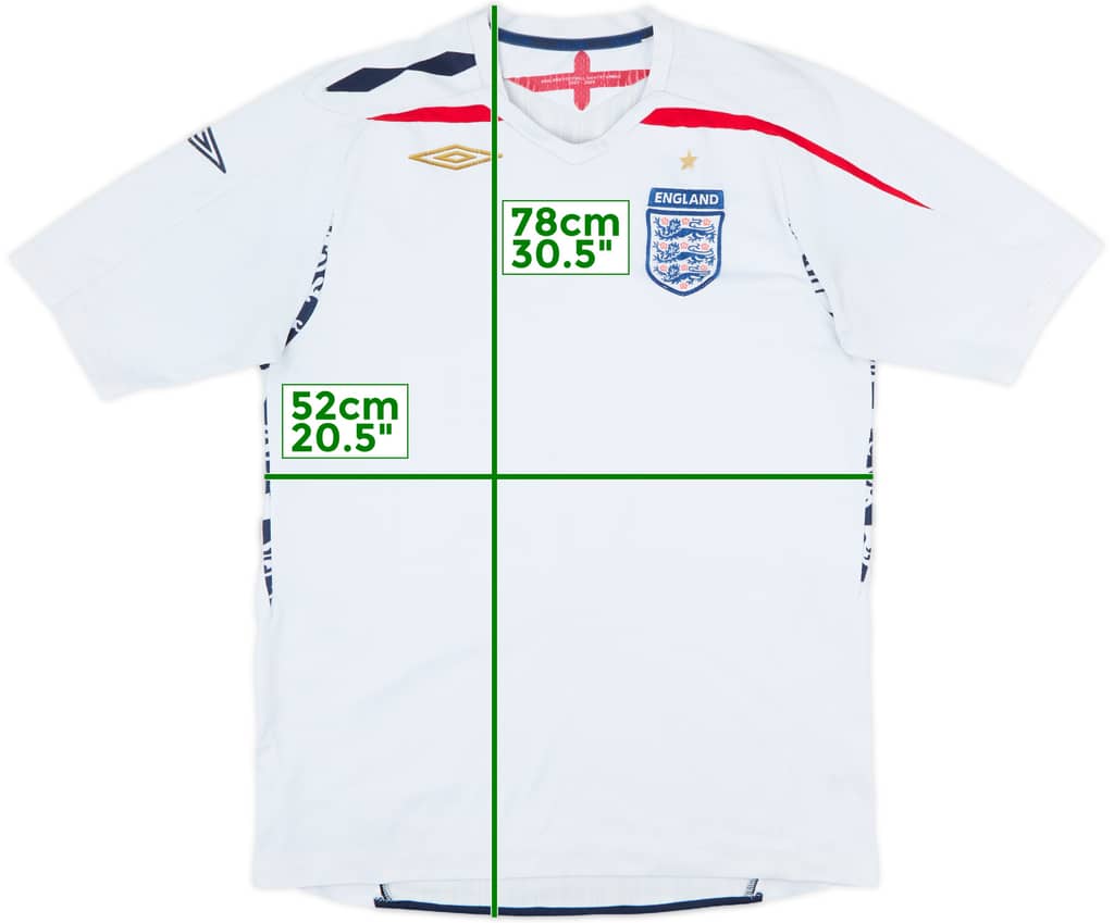 2007-09 England Home Shirt - 5/10 - (L)