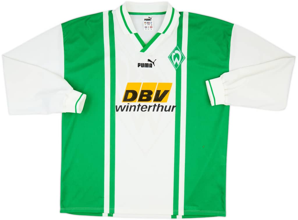 1996-97 Werder Bremen Home L/S Shirt - 9/10 - (XL)