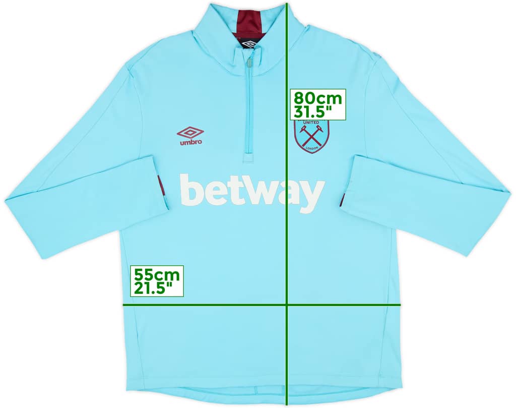 2017-18 West Ham 1/4 Zip Drill Top - 8/10 - (XL)