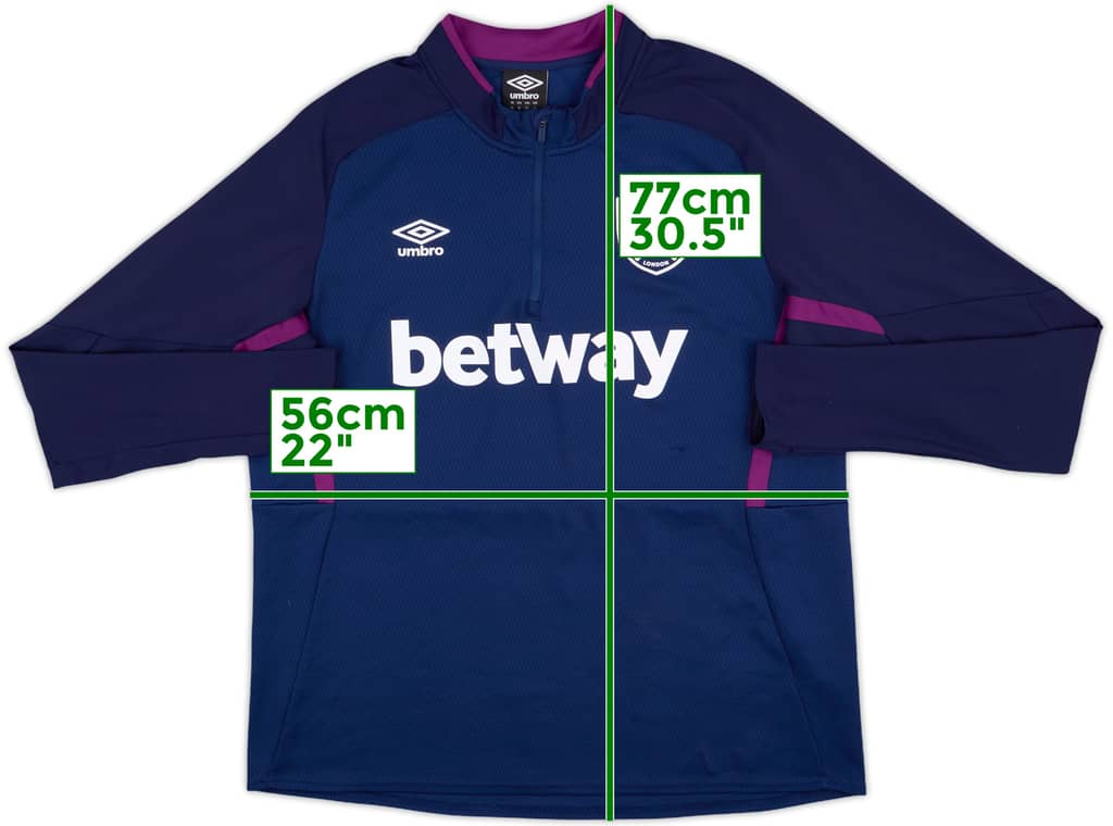 2020-21 West Ham Umbro 1/4 Zip Drill Top - 8/10 - (XL)