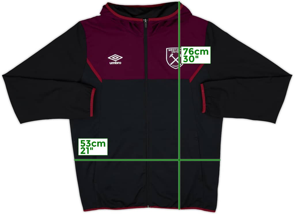 2018-19 West Ham Umbro Hooded Track Jacket - 8/10 - (XL)