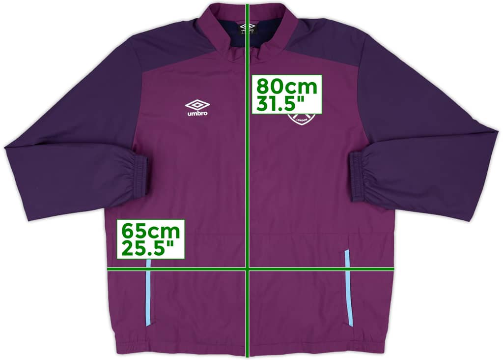 2018-19 West Ham Umbro Hooded Track Jacket - 8/10 - (XXL)