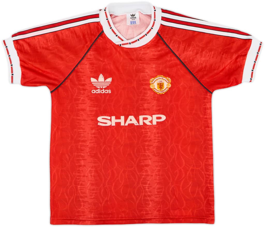 1990-92 Manchester United Home Shirt - 5/10 - (M.Boys)