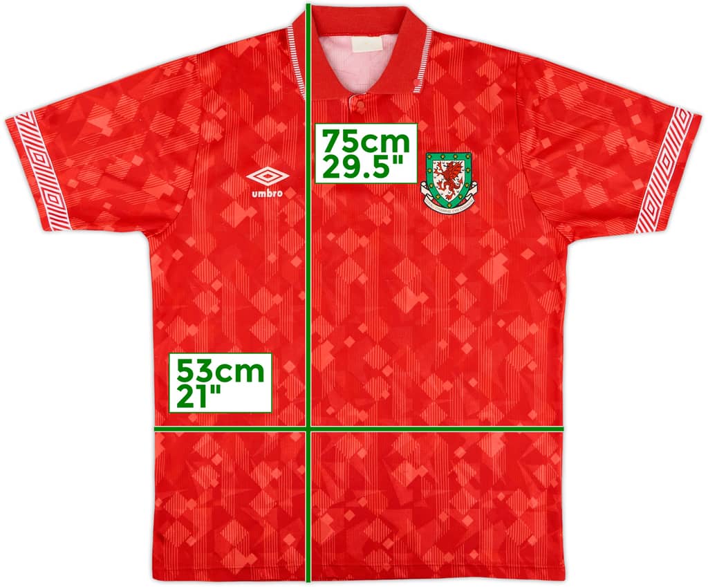 1990-92 Wales Home Shirt - 8/10 - (M)