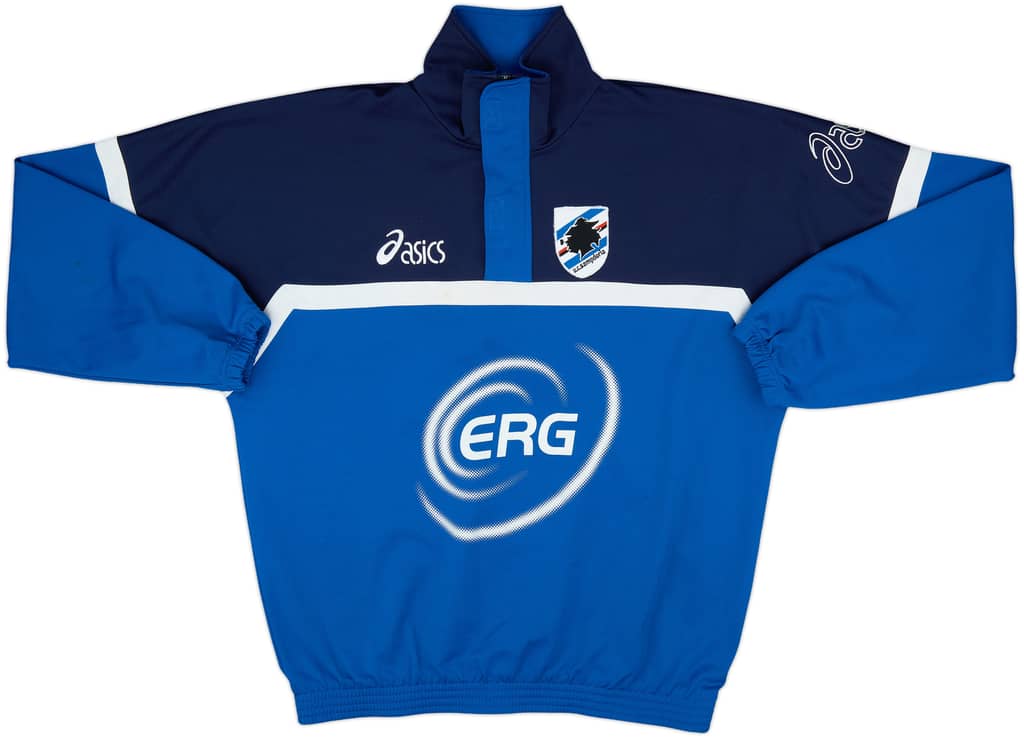 2002-03 Sampdoria Asics 1/4 Zip Track Jacket - 8/10 - (XL)