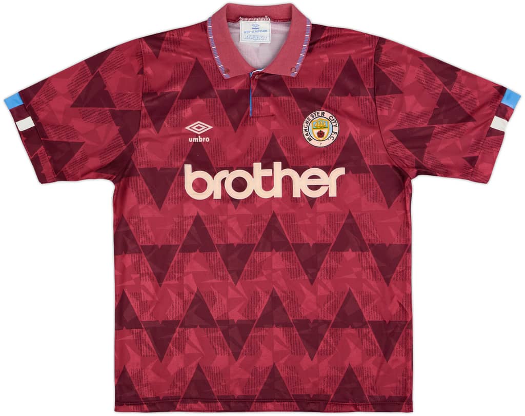 1990-92 Manchester City Away Shirt - 7/10 - (L)