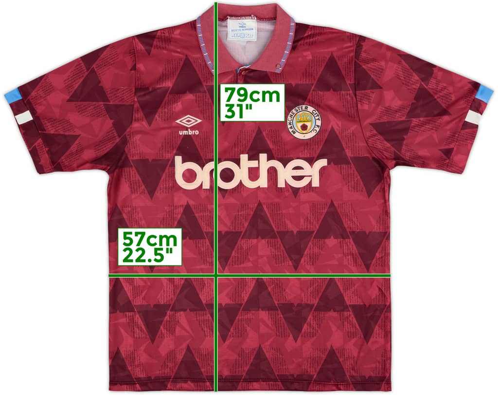 1990-92 Manchester City Away Shirt - 7/10 - (L)