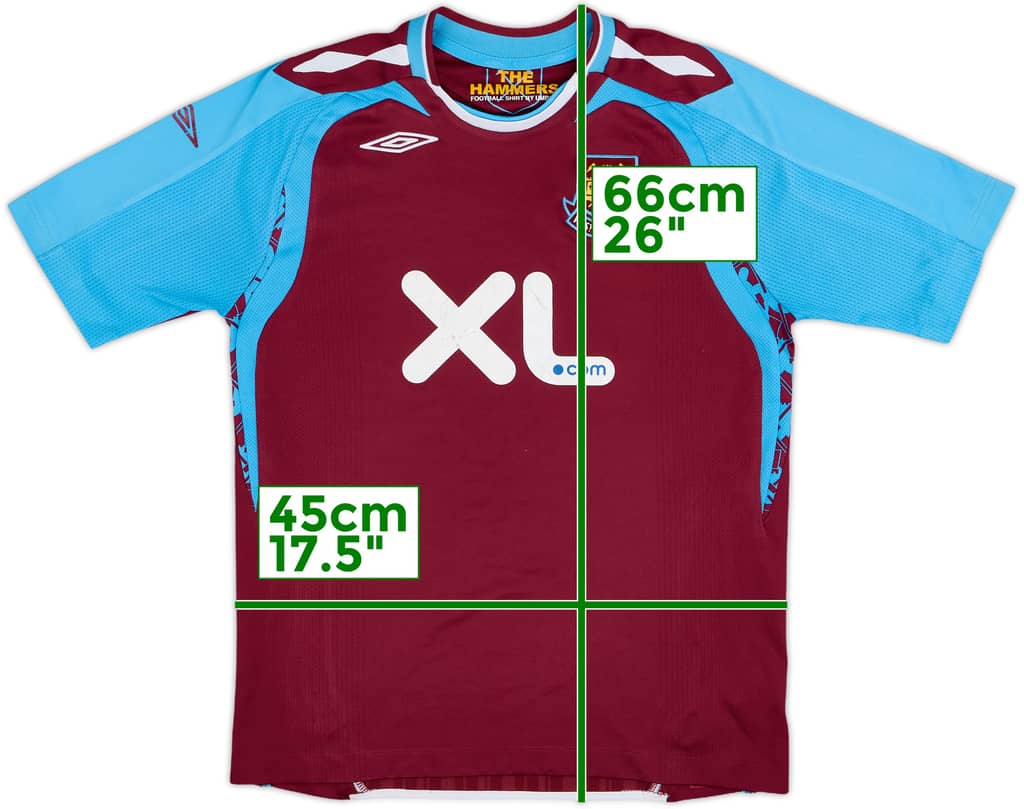 2007-08 West Ham Home Shirt - 6/10 - (L.Boys)
