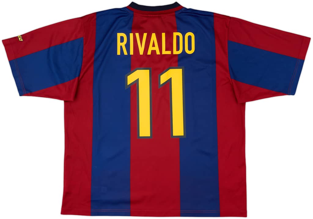 1998-00 Barcelona Basic Home Shirt Rivaldo #11 - 9/10 - (XL)